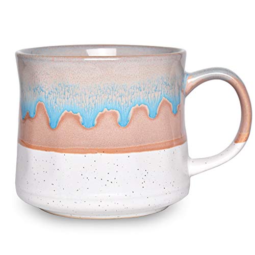 Bosmarlin Large Ceramic Coffee Mug, Big Tea Cup, 7 Colors to Choose, 21 Oz, Dishwasher and Microwave Safe, 1 PCS (White) - color: White
