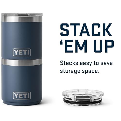 YETI Rambler 10 oz Ceramic Lined Lowball 2.0, Vacuum Insulated with MagSlider Lid, Navy - color: Navy