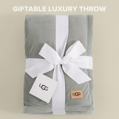UGG Bliss Fluffy Fleece Throw Blanket for Bed, 50''x70'', Seal Grey | Super Soft, Reversible Plush UGGFluff, Giftable Blanket, Medium Weight, Warm & Cozy, Year-round Use, Washable - color: Light Grey