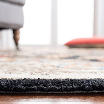 SAFAVIEH Chelsea Collection Accent Rug - 2'6" x 4', Black, Hand-Hooked French Country Wool, Ideal for High Traffic Areas in Entryway, Living Room, Bedroom (HK141B) - color: Black, size: 2'6" x 4' (Rectangular)