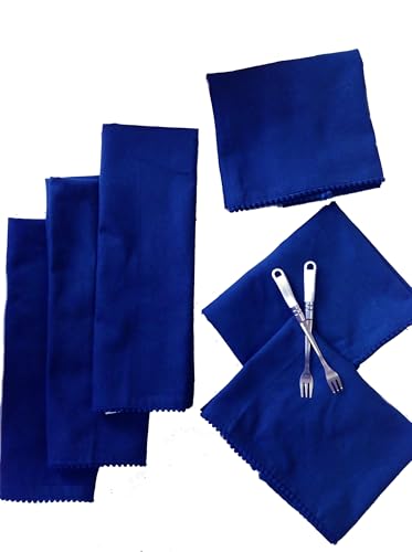 Kitchen Towels 100% Cotton Solid Kitchen Dish Cloths Hand Towel Reusuable Dish Towel for Cleaning & Drying Tea Towels Set with Hanging Loop - 18"x28" -Blue, Pack of 6 - color: Blue, size: Pack of 6