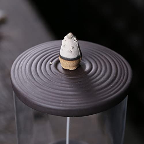 Purple Sand Backflow Aromatherapy Furnace Creative Time to Run The Windproof Cover Backflow Incense Burner for Office Home Decoration