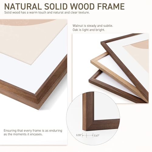 8x10 Picture Frame Natural Solid Walnut Photo Frames with 5x7 Removable Mat Wall Hanging Large Handcrafted Frame with HD Plexiglass Wall and Tabletop Display Large Poster Frame - color: Walnut, size: 8X10,1P