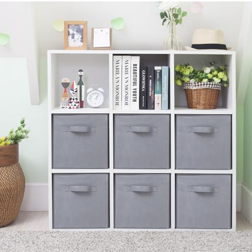 Storage Cubes, 11 Inch Cube Storage Bins, Set of 6, Fabric Foldable Storage Bins With Handles, Closet Storage Organizer Bins, Cubby Clothing Storage Baskets for Shelves, Gray - color: Gray, size: 6 Pack