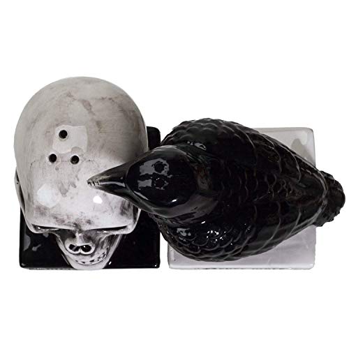 Pacific Giftware Quoth The Raven Halloween Ceramic Salt and Pepper Shakers Set
