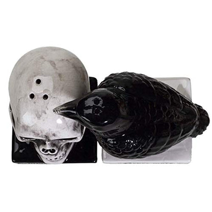 Pacific Giftware Quoth The Raven Halloween Ceramic Salt and Pepper Shakers Set