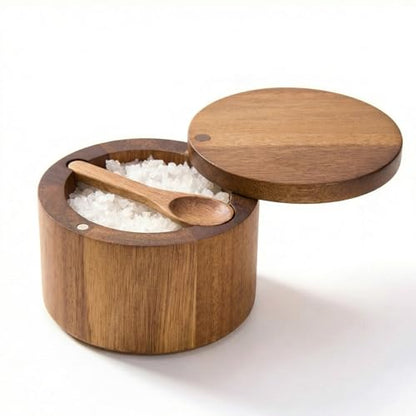 Salt Cellar with Lid and Spoon
