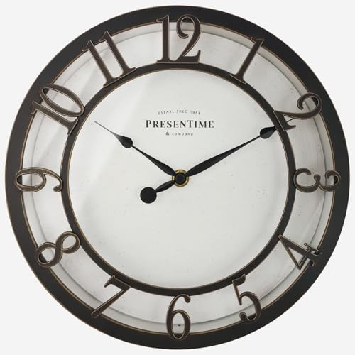 10" Farmhouse Series Wall Clock | Vintage Style, Retro Clock, Silent no Ticking, Décor for Living Room, Dining Room, and Bedroom, Oil Rubbed Bronze Finish - color: Oil Rubbed Bronze / Antique White, size: 10 inch