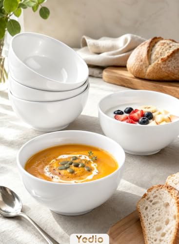 Small Bowls Set, White, 10 oz Porcelain Bowls of 4 | Ceramic, For Kitchen Dessert Rice Side Dish Snack Soup Fruits Cereal Ice Cream, Microwave Dishwasher Freezer Oven Safe - size: 10 OZ(4PCS)