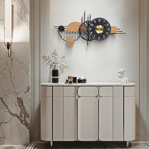 39x19 Inch Modern Silent Wall Clock Battery Powered for Living Room | Quartz Movement, Easy-Read Dial, Sleek Accent for Bedrooms, Kitchens, Offices, Entryways, and Gifting - color: I - 39x19 in