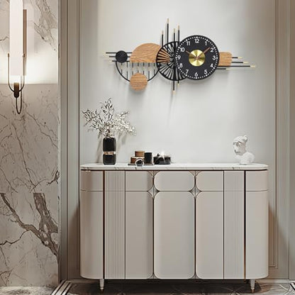 39x19 Inch Modern Silent Wall Clock Battery Powered for Living Room | Quartz Movement, Easy-Read Dial, Sleek Accent for Bedrooms, Kitchens, Offices, Entryways, and Gifting - color: I - 39x19 in