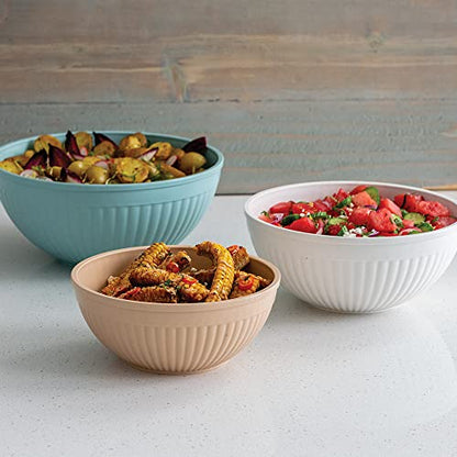 Nordic Ware Prep and Serve Mixing Bowls Set, 3-Piece, Earth-Tones - color: Earth-Tones, size: 3-Piece