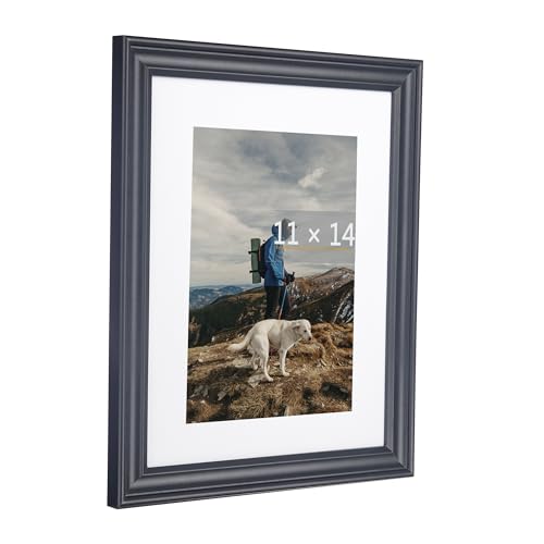 2 Pack 11x14 Picture Frames Black, Display Picture 8 x 10 with Mat, Photo Frame for Wall Gallery Mounting - color: Black, size: 11x14-2P