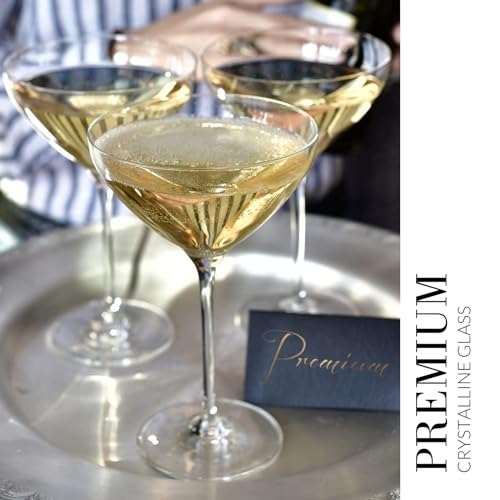 Krosno Martini Glasses Set of 6, 8.3 oz, Harmony Collection | Cocktail Glasses, Drinking Set, Espresso Martini, Lead-Free Crystal, Dishwasher Safe - style: Martini 8.3 oz (Set of 6)