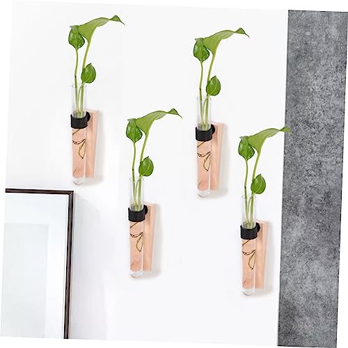 Flower Vase Set 2 Pieces Wall-Mounted Test Tube Plant Holders Air Plant Vase Easy to Assemble
