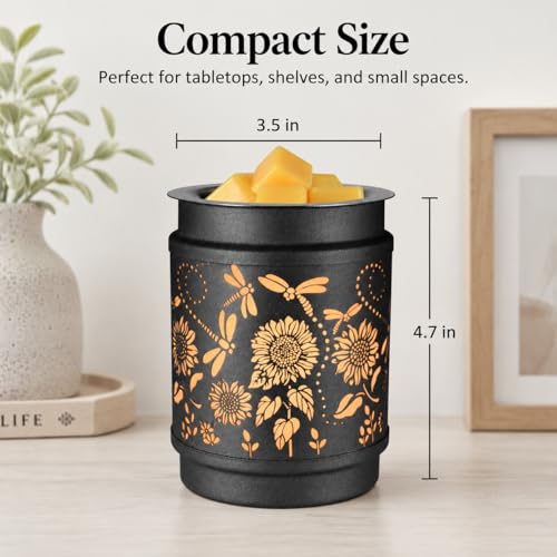 Sunflower Wax Melt Warmer Metal Wax Warmer for Scented Wax | Electric Fragrance Candle Oil Burner 2 in 1 Wax Melts as Gifts for Moms Grandma Women Girls - style: sunflower