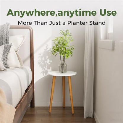 Leaf&lull Tall Plant Stand Indoor Small Plant Table | Wood Plant Stool for Large Plant, Plant Holder for Living Room Bedroom Balcony White - color: white tall