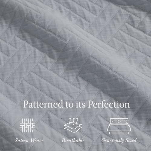 Threadmill Cotton Twin Coverlet Blanket, Jacquard, Scottish Grey, 68x90 in | 100% Cotton, Jacquard Pattern, 350 GSM, 68x90 in, Breathable, All-Season, Lightweight, OEKO-TEX Certified, Machine Washable - color: Classic Scottish Grey, size: Twin / Twin-XL