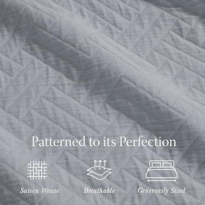 Threadmill Cotton Twin Coverlet Blanket, Jacquard, Scottish Grey, 68x90 in | 100% Cotton, Jacquard Pattern, 350 GSM, 68x90 in, Breathable, All-Season, Lightweight, OEKO-TEX Certified, Machine Washable - color: Classic Scottish Grey, size: Twin / Twin-XL