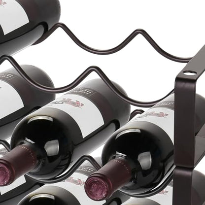 Carperipher Stackable Wine Rack Countertop, 12 Bottles 3 Tier Wine Cabinet Counter, Wine Rack Holder and Storage, Metal Wine Bottle Holder Freestanding for Cabinet - size: 3 Tier