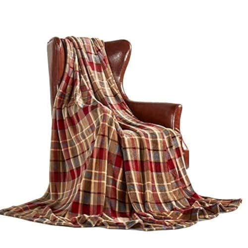 MERRYLIFE Red Plaid Throw Blanket for Couch Bed Sofa Love Urban 40" 50" | Grid Pattern, Ultra-Plush Soft, Decorative Colorful Travel Blanket, farmhouse, Gift Choice, Home Travel Use - color: Love Urban, size: 40"50"
