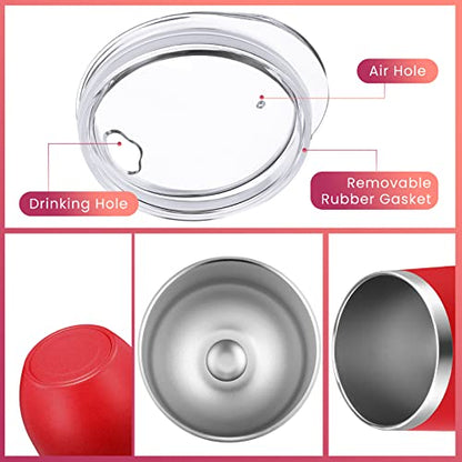Remagr 16 Pack Stainless Steel Wine Tumblers 12 oz Insulated Vacuum Wine Cup Set Double Wall Stainless Steel Stemless Mug Glasses for Coffee Soda Whiskey Outdoor Travel (Red) - color: Red
