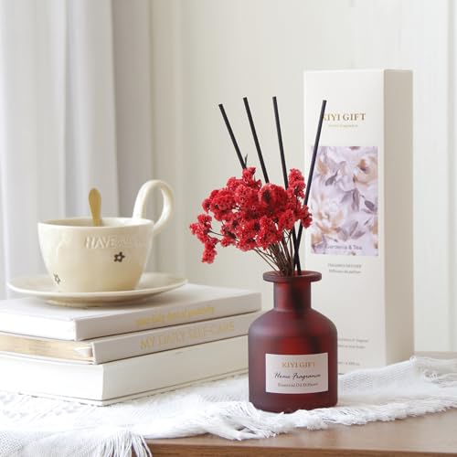 Reed Diffuser Set, Scent Diffuser with Sticks, Home Fragrance, Reed Diffuser for Bathroom, Shelf Decor, 4.06oz Gardenia White Tea