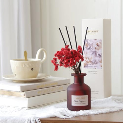 Reed Diffuser Set, Scent Diffuser with Sticks, Home Fragrance, Reed Diffuser for Bathroom, Shelf Decor, 4.06oz Gardenia White Tea