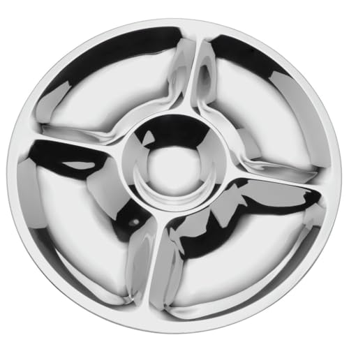 Mikasa Luxe 2-Piece Stainless Steel Chip and Dip Bowl Set, 14.25-Inch Serving Bowl with Coordinating Dip Bowl, Rust-Resistant, Dishwasher Safe, Elegant Entertaining Serveware