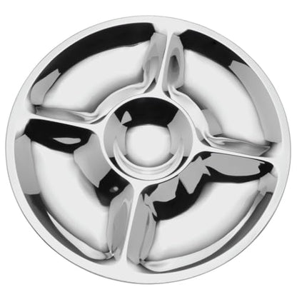 Mikasa Luxe 2-Piece Stainless Steel Chip and Dip Bowl Set, 14.25-Inch Serving Bowl with Coordinating Dip Bowl, Rust-Resistant, Dishwasher Safe, Elegant Entertaining Serveware