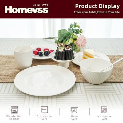 HomeVss, New Bone China Embossed Rain Drops 40pc Dinnerware Set - color: Rain Drops, size: Service for 8 - 40pc Set