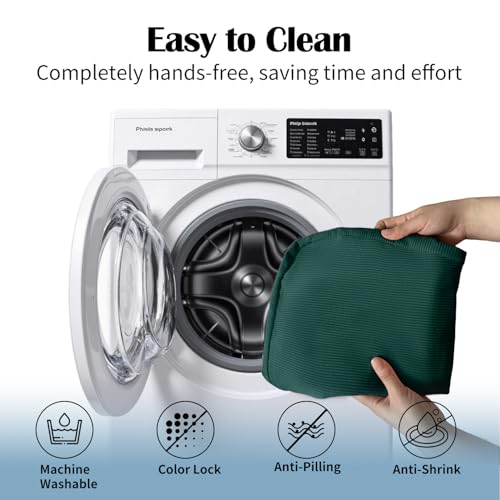 Dining Chair Cushions, Hunter Green, 17"x16", Set of 6 |2'' Thick Cooling Gel High-Density Foam, Ties and Non-Slip Bottom, Removable Washable Cover, For Dining and Kitchen - color: Hunter Green, size: 6 Count (Pack of 1)