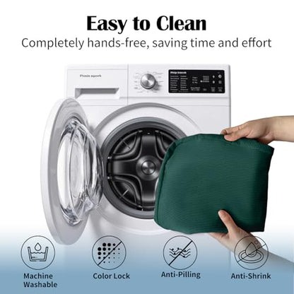 Dining Chair Cushions, Hunter Green, 17"x16", Set of 6 |2'' Thick Cooling Gel High-Density Foam, Ties and Non-Slip Bottom, Removable Washable Cover, For Dining and Kitchen - color: Hunter Green, size: 6 Count (Pack of 1)