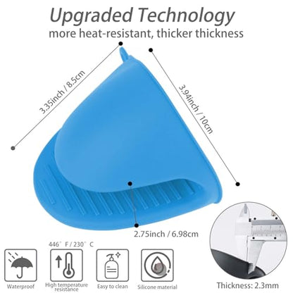 NEPAK 2 Pairs Oven Mitts Heat Resistant,Mini Silicone Oven Gloves,Pinch Grips Mitts Potholder for Kitchen Cooking & Baking (Red and Blue) - size: 2 Pairs