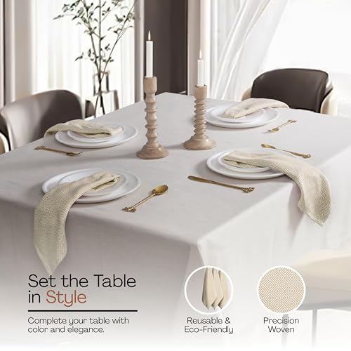 Beige Cloth Napkins Set of 12, 16x16 Inch, 100% Cotton, Diamond Pattern, Soft, Durable, Machine Washable Table Linen Napkin for Dinner, Farmhouse Dining, Family Gatherings, Daily Use - color: Beige, size: 16" x 16" (Set of 12)