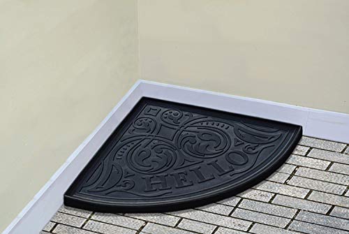 A1HC Heavy Duty Flexible and Durable 100% Rubber Hello Triangle Boot Trays Multi-Purpose for Shoes, Pets, Garden - Mudroom, Entryway, Garage and Scraper Doormat 21.6" X 21.6" - style: Triangle