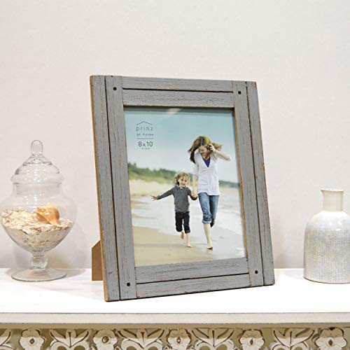 Prinz Homestead 8-inch by 10-inch Rustic Wood Frame in Distressed Gray Finish, Set of Two Frames - color: Distressed Gray