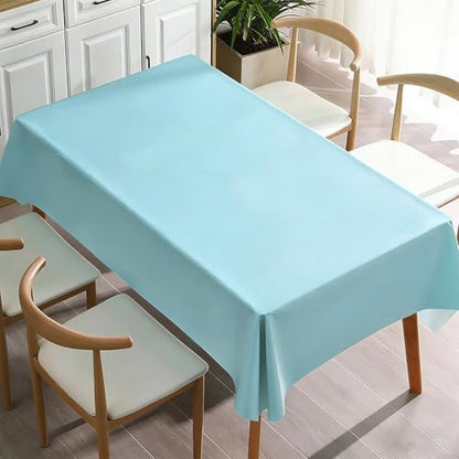 PVC Tablecloth Waterproof Rectangle Table Cloth, Oil Proof & 185°F Heat Resistant Wipeable Cover, Heavy Duty Non for Kitchen Dining Camping Festivities (70"x55") (Blue Water) - color: Blue Water