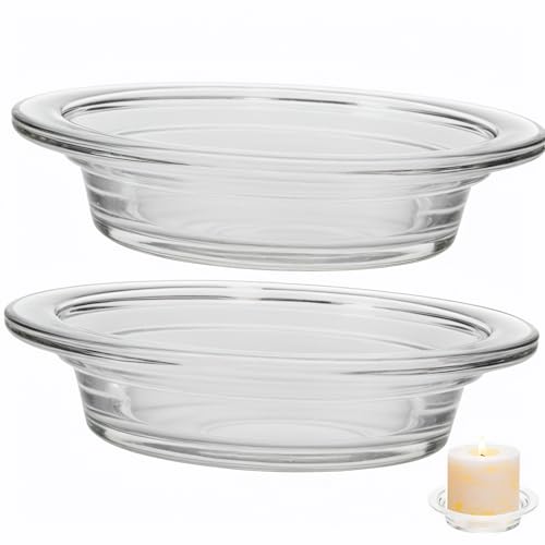 2Pcs Replacement Wax Heating Tray, 4.5in Glass Aromatherapy Tray Candle Melt Bowl, Wax Warmer Dish Oil Warming Plate, Candle Melting Burner Accessories Oil Warmers for Scents Heating