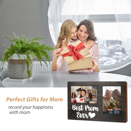 Gifts for Mom, Mothers Day Mom Gift from Daughters 3D Photo Frame Hold 4x6 Inches Two Photos, Picture Frames Present - color: mom
