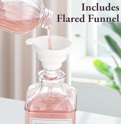 Dish and Hand Soap Dispenser,Set of 2 * 16.9oz | Glass Soap Dispenser with Silver Pump,Tray,Funnel,500ML Countertop Soap and Lotion Dispenser for Kitchen, Bathroom Set - color: Ks-5070-28y-2s
