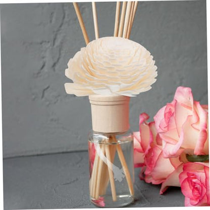 NOLITOY Diffuser Mixed Sola Flowers, Natural Material Cotton Reed Wood Flowers Decorative Refill Wood Diffuser with Rope
