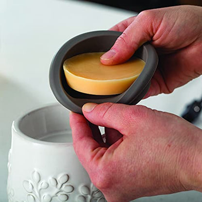 CANDLE WARMERS ETC. Wax Melt Fragrance Warmer for Scented Wax Melts, Cubes, Tarts with Silicone Dish Top|Natural Linen Cream Ceramic - style: Natural Linen