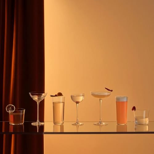 NUDE Savage Coupe Glasses Set of 2 – 7.5 oz Premium Lead-Free Crystal Martini Glasses – Modern Coupe Style Cocktail Glasses for Martini, Shaken & Stirred Drinks - color: Savage Coupe