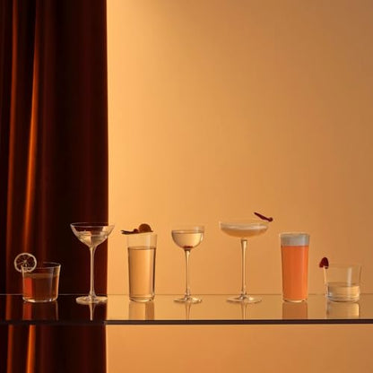 NUDE Savage Coupe Glasses Set of 2 – 7.5 oz Premium Lead-Free Crystal Martini Glasses – Modern Coupe Style Cocktail Glasses for Martini, Shaken & Stirred Drinks - color: Savage Coupe