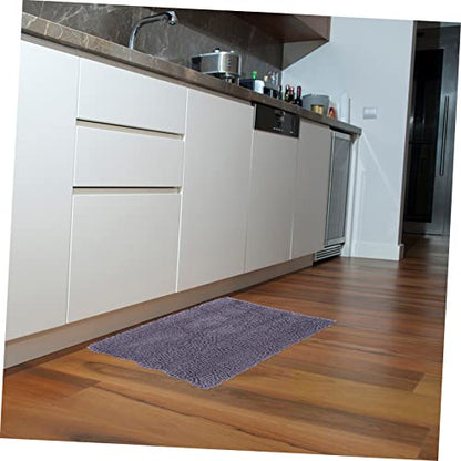 Garneck Chenille Extra Thick Non Slip Bath Rug Mat for Entryway Structure Machine Washable and Highly Absorbent Deep Grey - color: Dark Grey