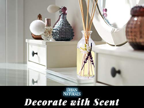 Reed Diffuser Set, Lavender Vanilla - Bathroom Shelf Décor | Room Scent Infuser with Real Lavender & Natural Flowers, Soothing Scent Makes a Great Housewarming Gift - color: Lavender Vanilla