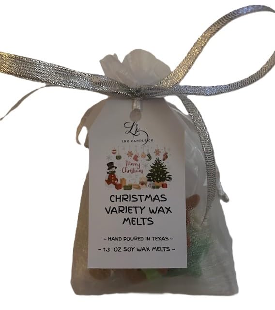 LRO Candle Co Variety Wax Melts Bag Christmas and Spring Time (Christmas Wax Melts 1.3 Oz Silver Bow)