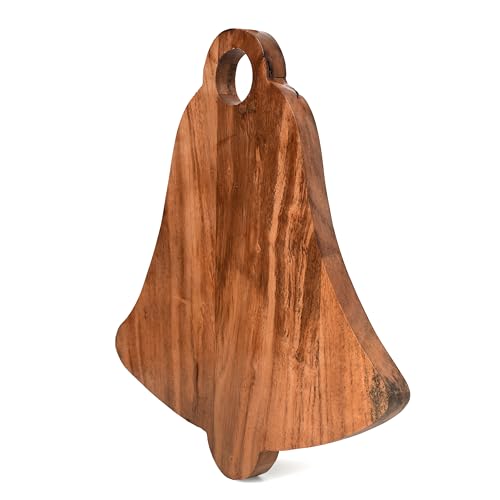 Sophia Art 100% Acacia Wooden Chopping Board, Brown, 14"L x 13"W | Butcher Block, Bell Board, Serving Board, Charcuterie Board, For Vegetables, Cafe and Restaurant - color: Bell Board, 14"L x 13"W