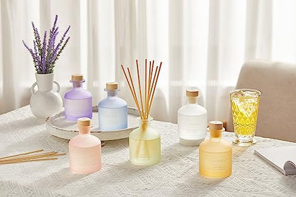 Reed Diffuser - White Lotus 6.76oz Diffuser with Sticks Home Fragrance Essential Oil Reed Diffuser for Home Bedroom Bathroom Shelf Decor Office Decor (Summer Collection)